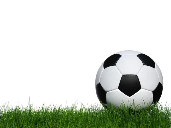 Pallone da calcio su bianco — Foto Stock