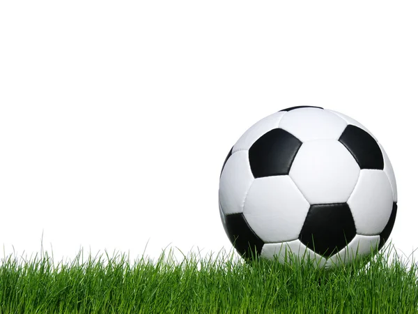 Pallone da calcio su bianco — Foto Stock