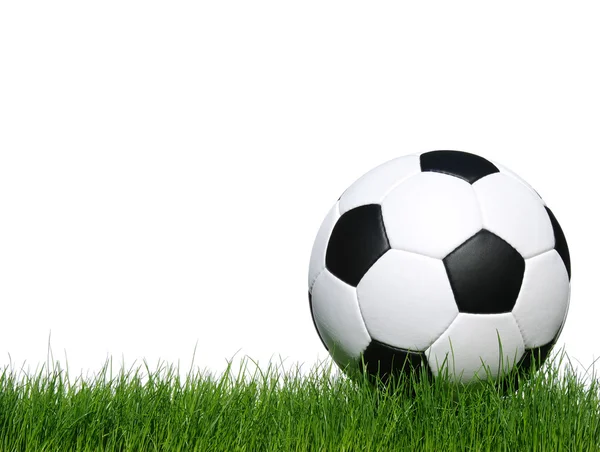 Pallone da calcio su bianco — Foto Stock