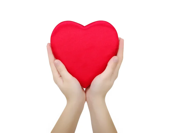 Red heart in hand — Stock Photo, Image