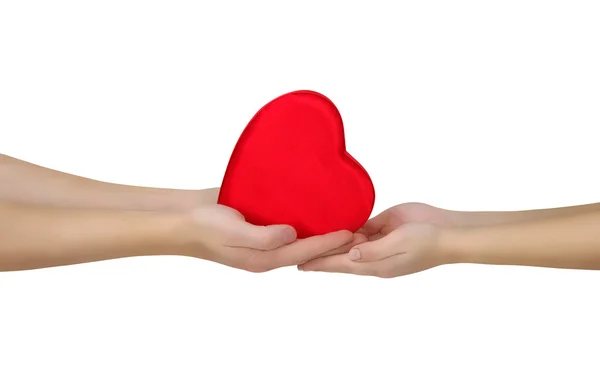 Red heart in hand — Stock Photo, Image