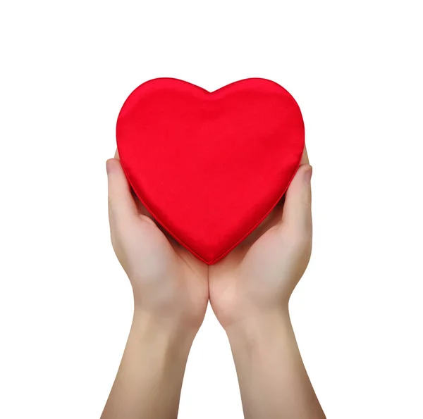 Red heart in hand — Stock Photo, Image