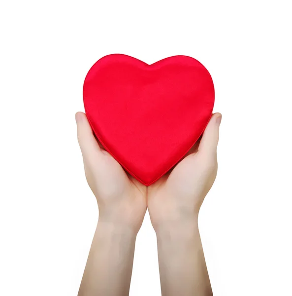 Red heart in hand — Stock Photo, Image