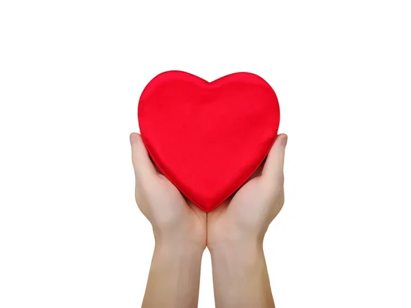 Red heart in hand — Stock Photo, Image