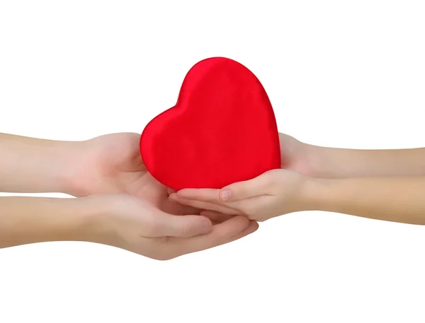 Red heart in hand — Stock Photo, Image