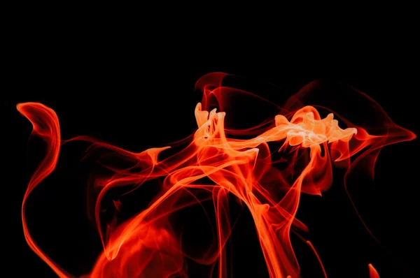 Oheň plameny na černé — Stock fotografie