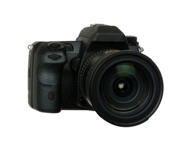 fotoğraf makinesi üzerinde beyaz izole lens ile