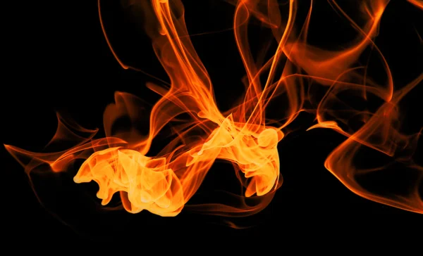 Oheň plameny na černé — Stock fotografie