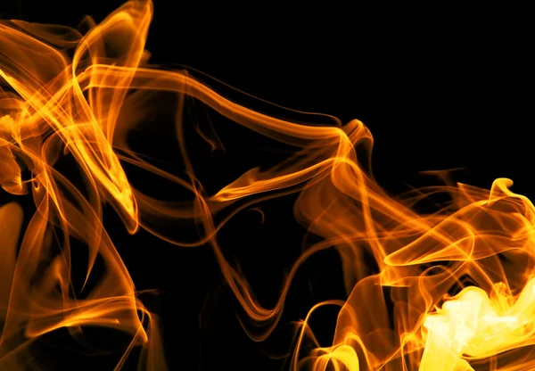 Feuer Flammen auf schwarz — Stockfoto