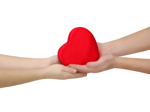 Red heart in hand — Stock Photo, Image