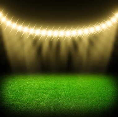 Parlak ışıkları olan futbol stadyumu