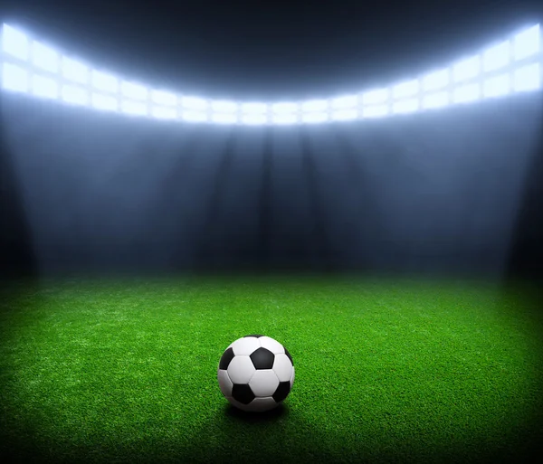 サッカー ボールとスタジアム — ストック写真