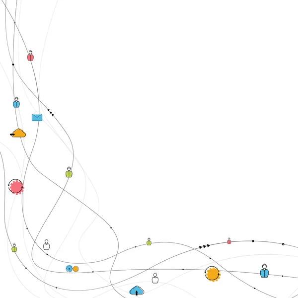 Koneksi manusia abstrak . - Stok Vektor