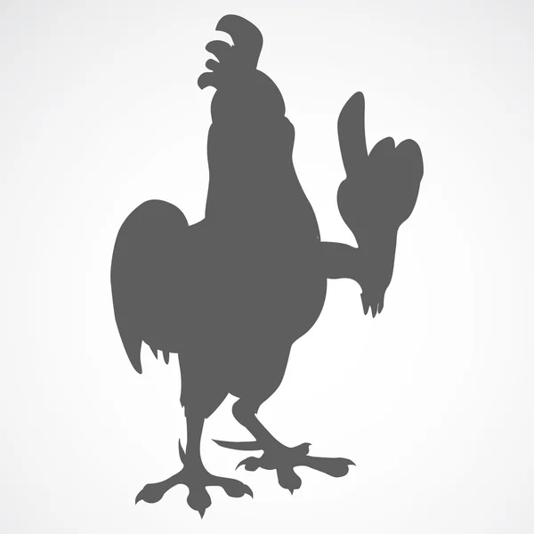 Cartoon rooster silhouette — Stock Vector