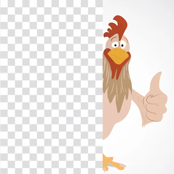 Dibujos animados divertido gallo — Vector de stock