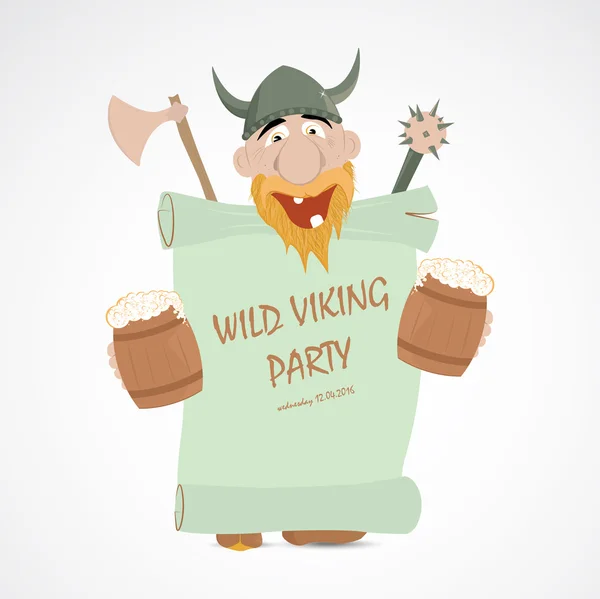 Funny cartoon viking — Stock Vector