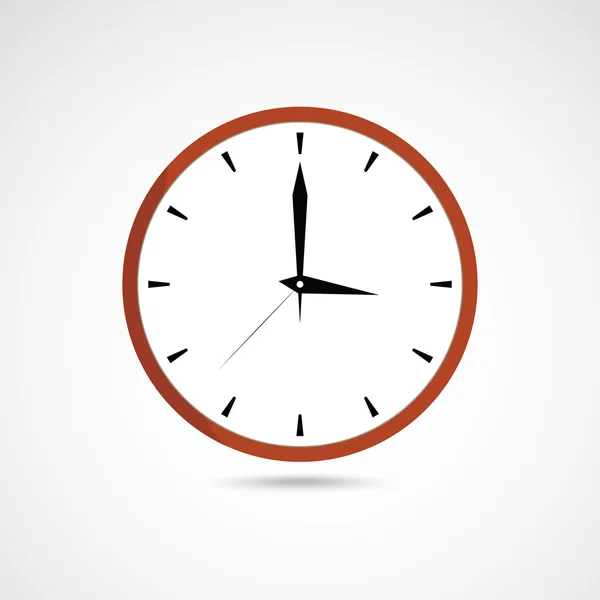 Icono de reloj rojo — Vector de stock