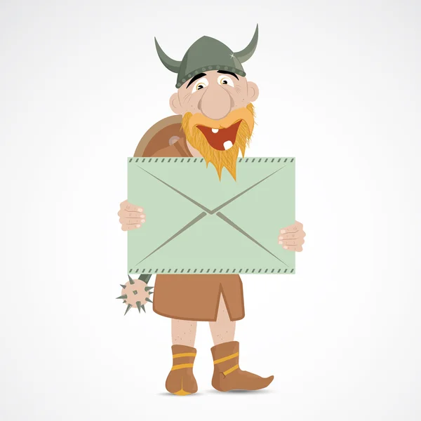 Funny cartoon viking — Stock Vector