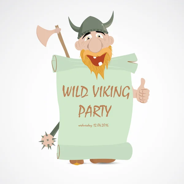 Funny cartoon viking — Stock Vector