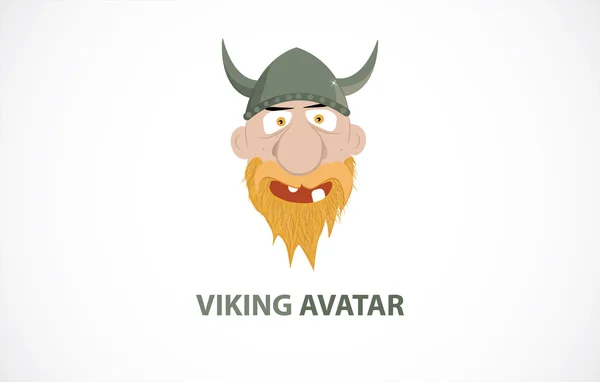 Funny cartoon viking avatar — Stock Vector