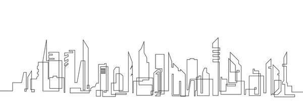 Stadtlandschaften Linienvektor Illustration — Stockvektor