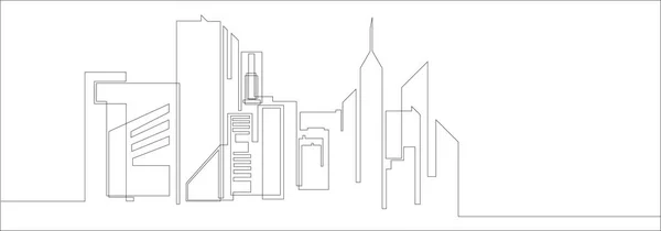 Stadtlandschaften Linienvektor Illustration — Stockvektor