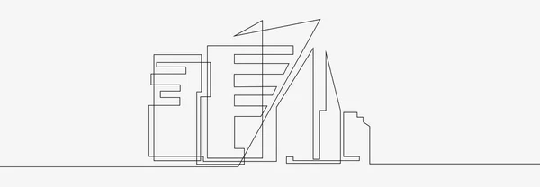 Città paesaggi linea vettore illustrazione — Vettoriale Stock