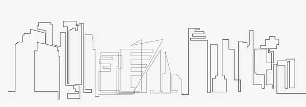 Stadtlandschaften Linienvektor Illustration — Stockvektor