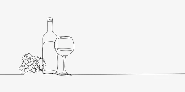 Una botella de vino y un icono de cristal — Archivo Imágenes Vectoriales