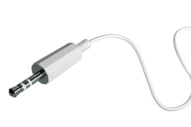 Mini Jack Plug on the white. 3D Render. clipart