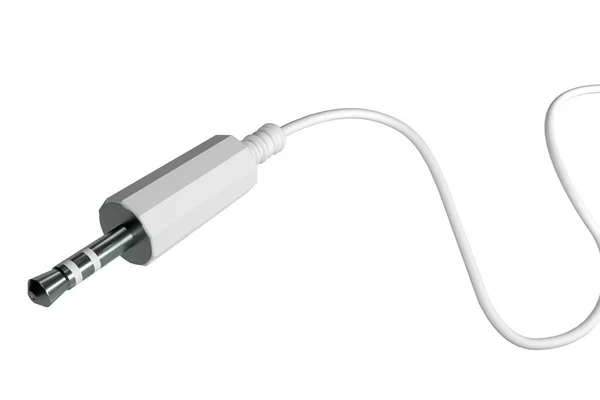 Mini Jack Plug på den vita. 3D-Render. — Stockfoto