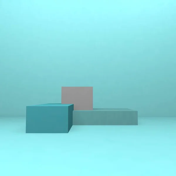 Podio blanco. Pedestal. Escena. 3d renderizar fondo — Foto de Stock