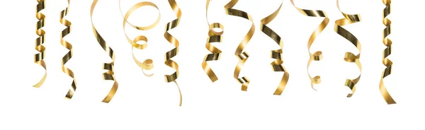 Gold Ribbons Set n White Background. — Stock Photo, Image