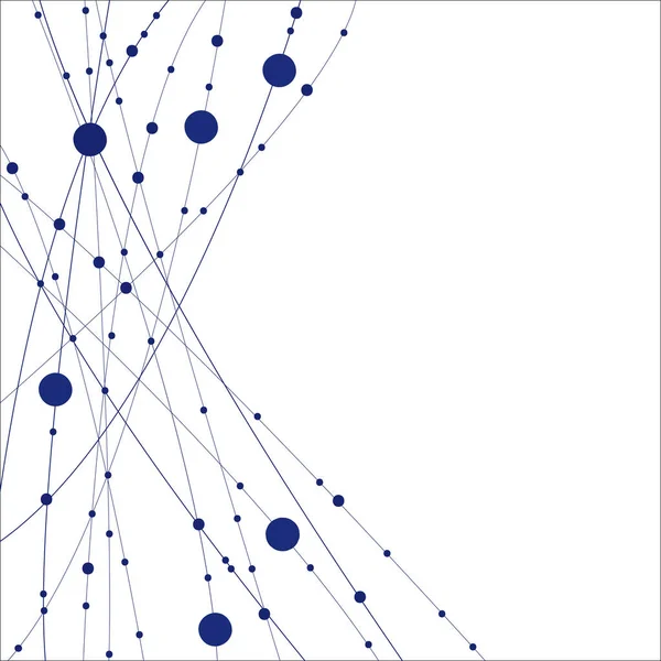 Forma abstrata linhas e pontos conectados. — Vetor de Stock