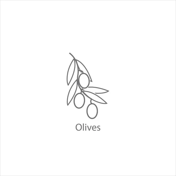 Olives thin flat design on the white — стоковый вектор