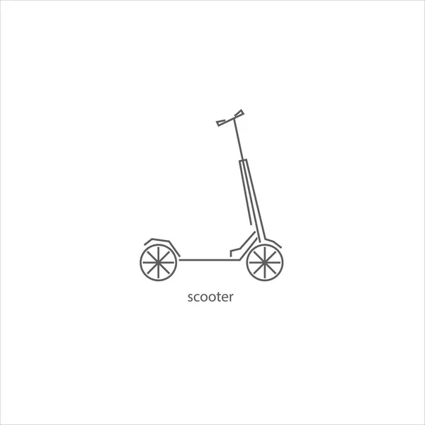 Scooter icon thin flat design on the white — 스톡 벡터