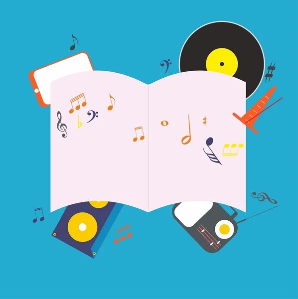 Bloc de notas musical — Vector de stock