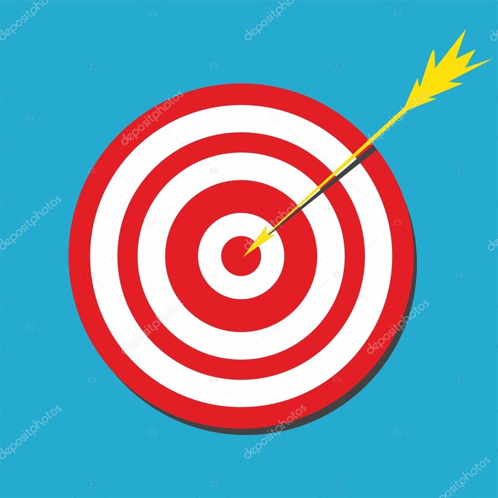 Red darts target aim