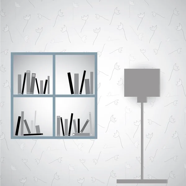 Simple book shelf, vector illustration — Stock Vector