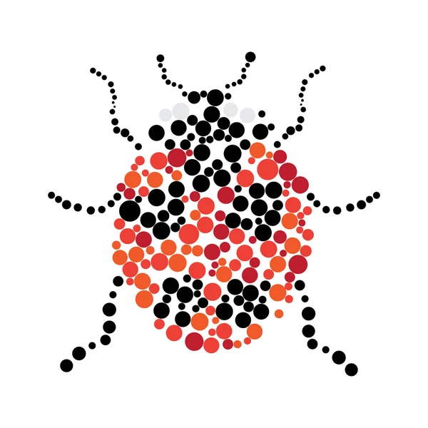 Dotato colorato silhouette coccinella — Vettoriale Stock