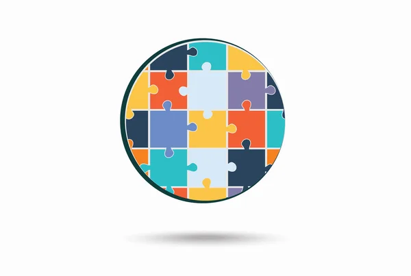 Abstracte cirkel gemaakt van puzzelstukken — Stockvector