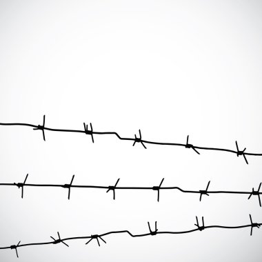 Barbed wire silhouettes vector clipart