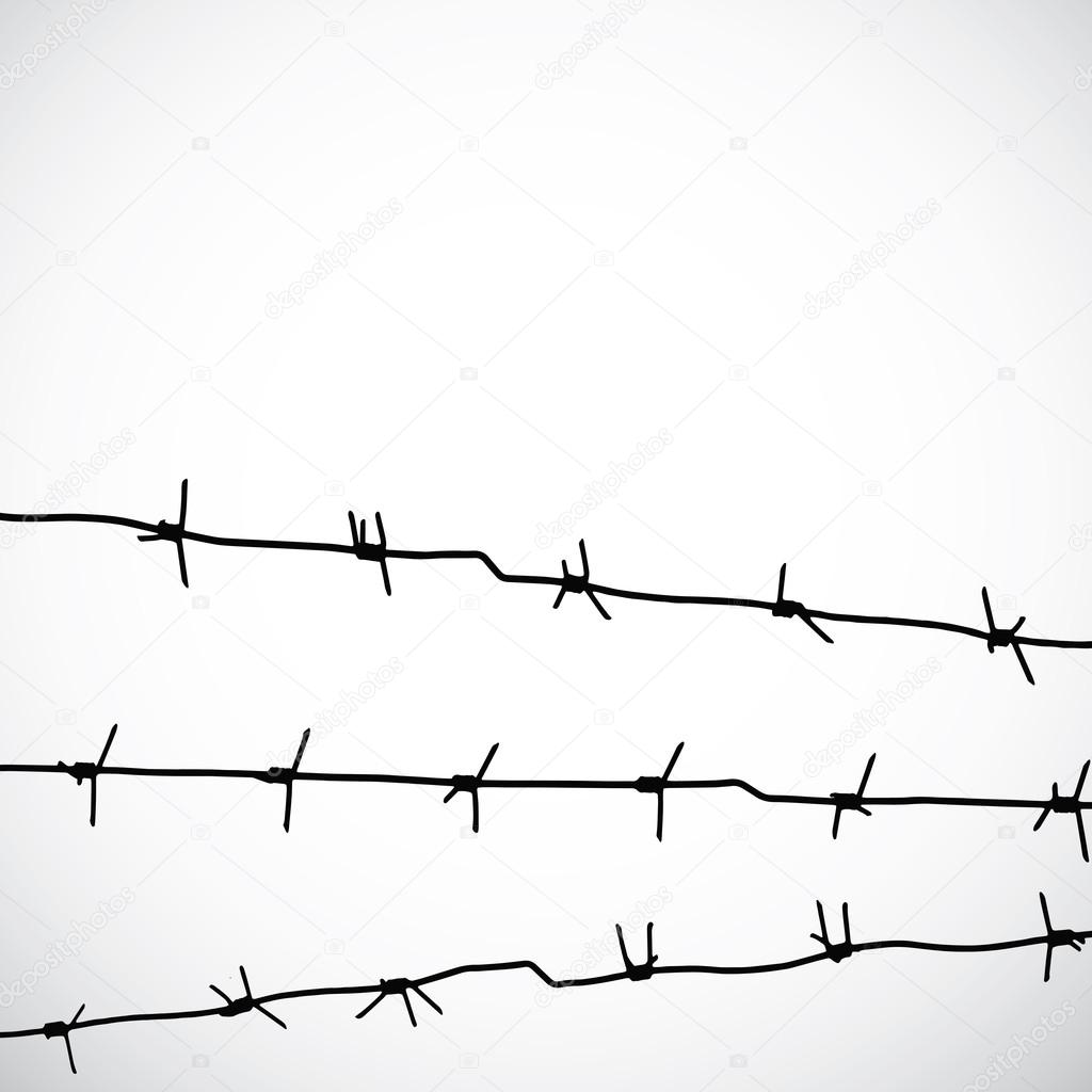 Barbed wire silhouettes vector