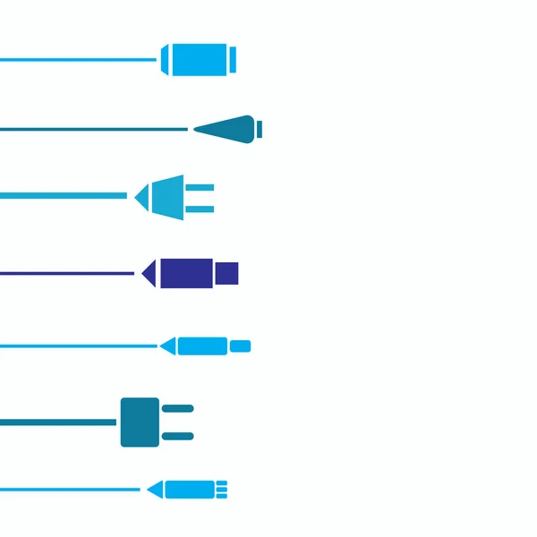 Diferentes enchufes y cables de conexión — Vector de stock