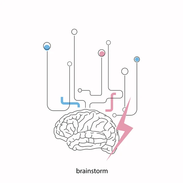 Creatief concept van het menselijk brein — Stockvector