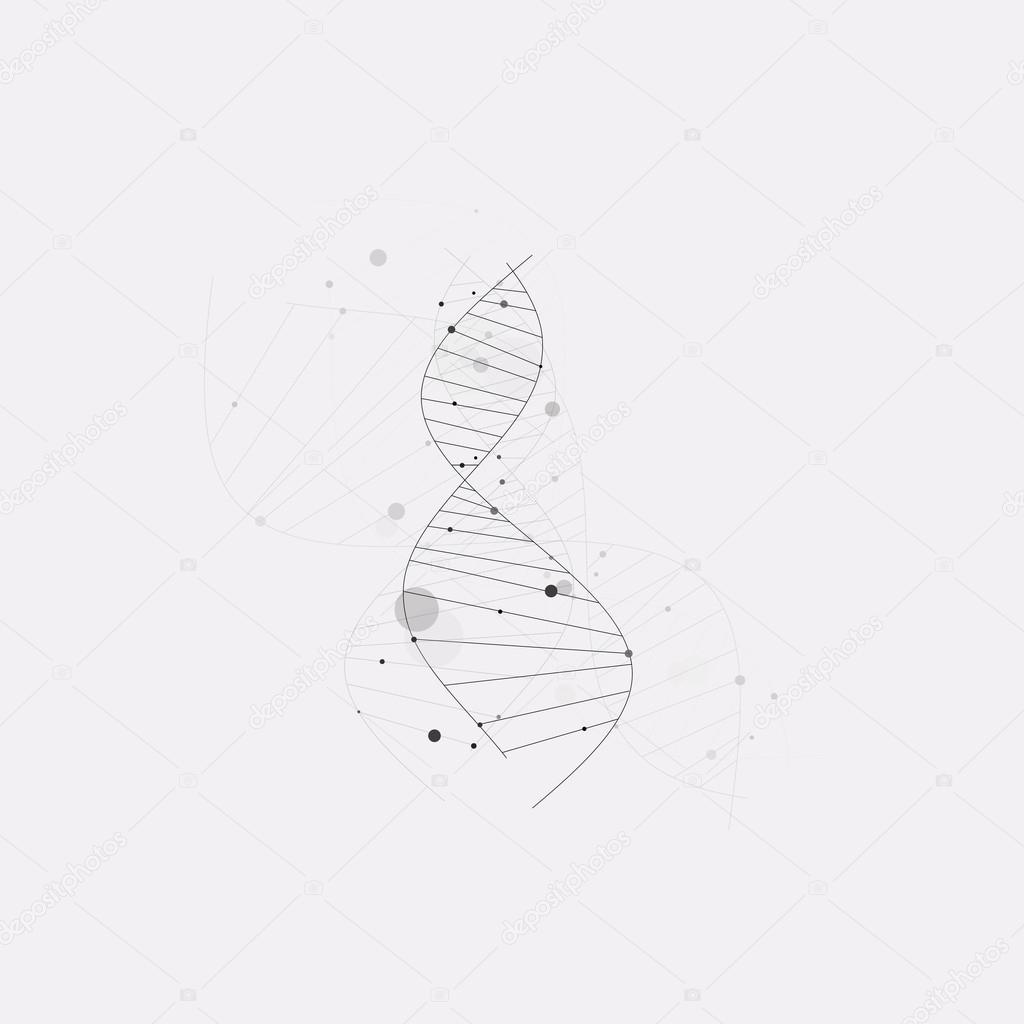 DNA sign on the gray background. 