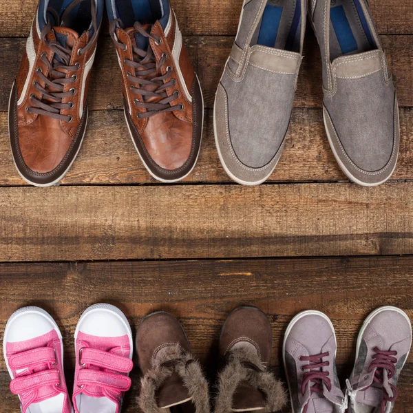 Various colourful footwear — Stock Photo, Image