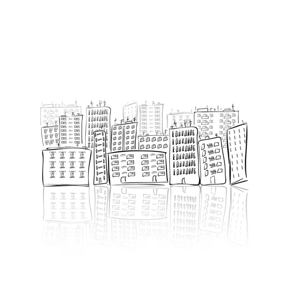 Kézzel rajzolt city házak — Stock Vector