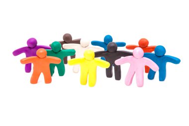 Büyük bir grup plastik insan .