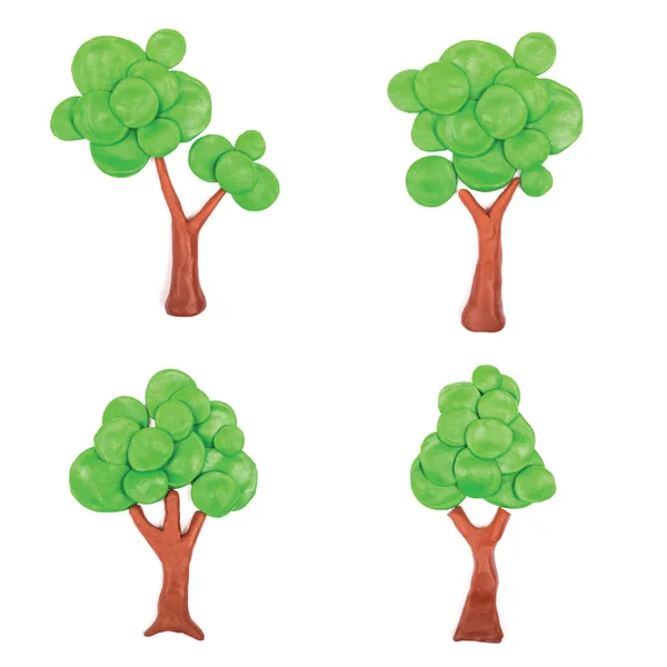 Abstract plasticine trees — Stock Vector